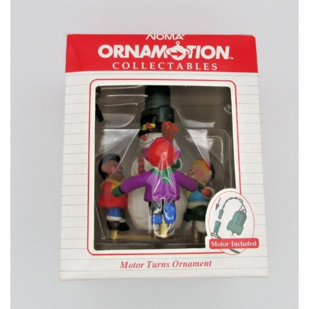 Noma Ornamotion Rotating Christmas Ornament 1989 Frosty Snowman Children